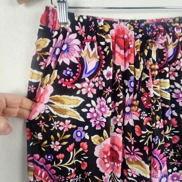 Cynthia Rowley Palazzo Floral Paisley Pants Women’s M Elastic Waist Pockets - Picture 5 of 13